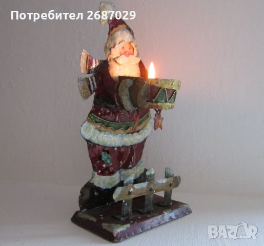 Дядо Мраз стар свещник, метал, снимка 11 - Статуетки - 38976622
