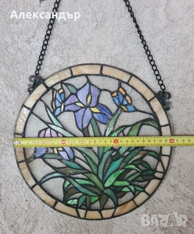 Кръгло висящо витражно пано, снимка 2 - Пана - 44473052