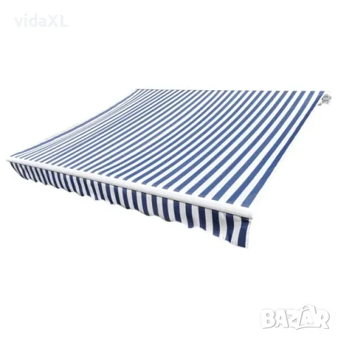 vidaXL Резервен плат за тента, синьо и бяло, 300x250 см, полиестер（SKU: 141010）, снимка 2 - Градински мебели, декорация  - 56135407