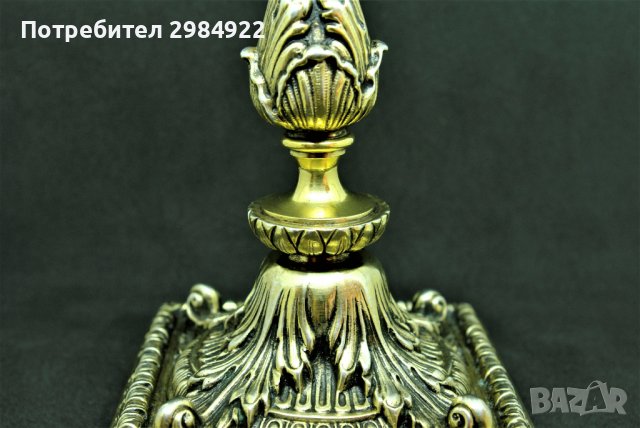 РАЗПРОДАЖБА Сребърен свещник, проба 800 със старо оригинално позлатяване НАМАЛЕНИЕ , снимка 3 - Антикварни и старинни предмети - 37452254