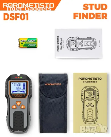 POROMETISTO DSF01 6-в-1 детектор за стени – скрит метал, дърво, кабели и тръби, снимка 11 - Измервателни инструменти - 56196516