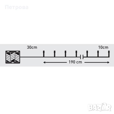 Коледни лампички на батерии-2.20 метра/лампички за коледна елха , снимка 4 - Декорация за дома - 42719040