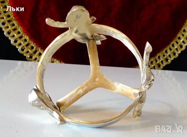 Бронзов свещник,чаша с ангели. , снимка 4 - Антикварни и старинни предмети - 48417841