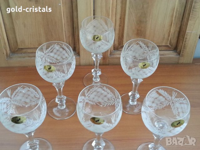 Кристални чаши за вино, снимка 7 - Антикварни и старинни предмети - 33760818