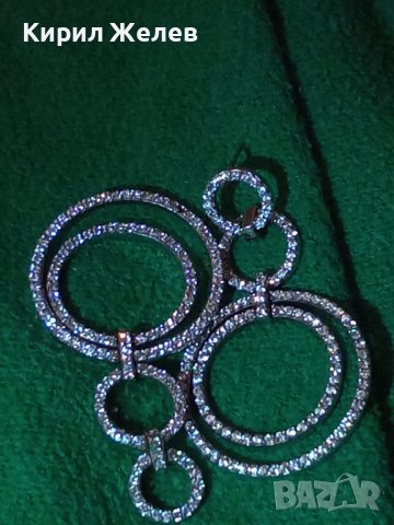 КРАСИВИ СТАРИ СРЕБЪРНИ КРИСТАЛНИ ВИНТИДЖ - АРТ ОБЕЦИ 32587, снимка 18 - Обеци - 38382045