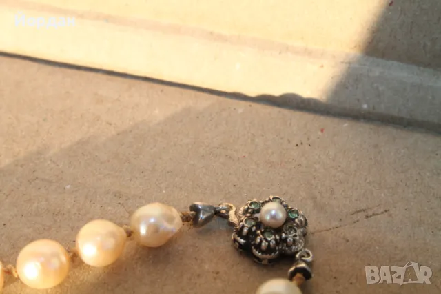 Огърлица с естествени перли и сребърна закопчалка, снимка 8 - Колиета, медальони, синджири - 48882666