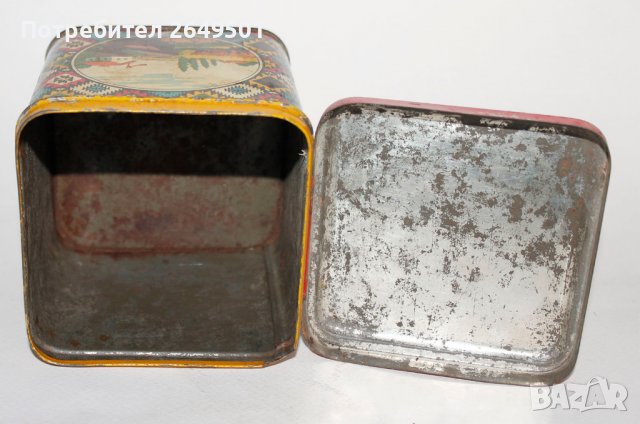 Старинна ламаринена кутия от Царско време., снимка 7 - Антикварни и старинни предмети - 39618859