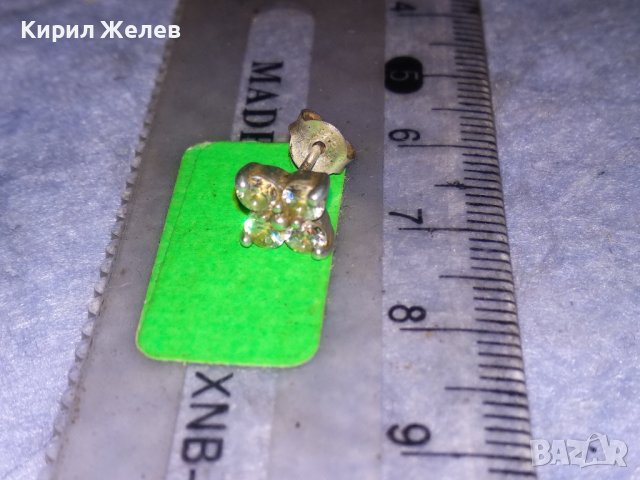 МИНИАТЮРНА СРЕБЪРНА ФЛОРАЛНА ОБЕЦА СРЕБРО ЦВЕТЕ 925 ПРОБА с БЛЕСТЯЩИ ЦИРКОНЧЕТА 32126, снимка 5 - Обеци - 40487874