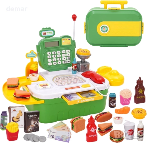 Играчка Касов апарат, 43 части Комплект за игра със скенер, кантар, снимка 1