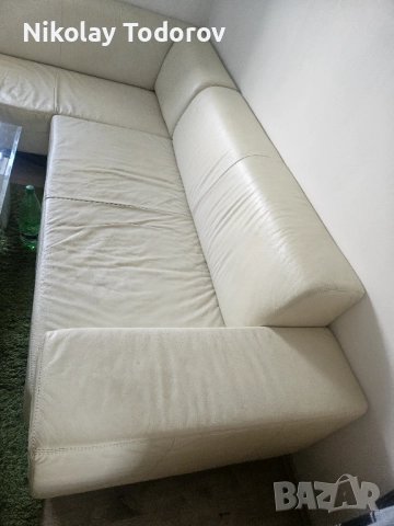 Диван кожен ъглов , снимка 2 - Дивани и мека мебел - 52672042