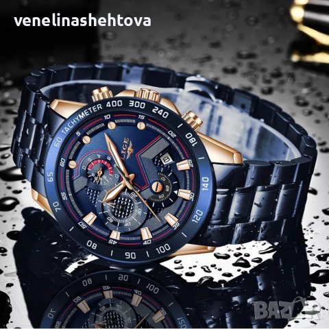 LIGE Мъжки елегантен бизнес часовник+оригинална кутия, снимка 3 - Мъжки - 37831636