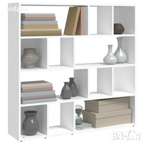 vidaXL Библиотека/разделител за стая, бяла, 105x24x102 см, снимка 4 - Паравани - 56147959