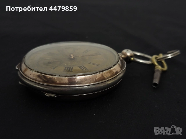 Сребърен джобен часовник , снимка 4 - Джобни - 51868536