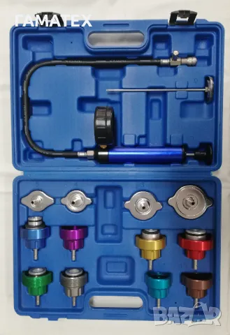  Комплект за измерване на налягането на охлаждащата течност 14 части, 50180 , снимка 4 - Други инструменти - 49823404