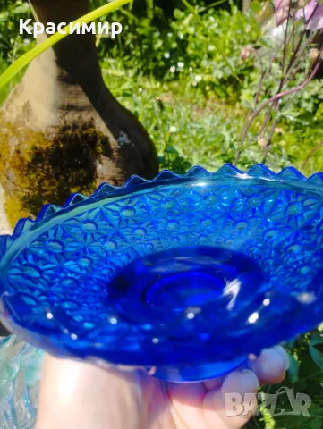 Синя бонбониерка Размери 15/ 6 см , снимка 4 - Антикварни и старинни предмети - 47725012
