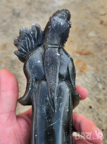 Статуетка Гуанин от камък Нефрит Азия , снимка 5 - Статуетки - 52005189