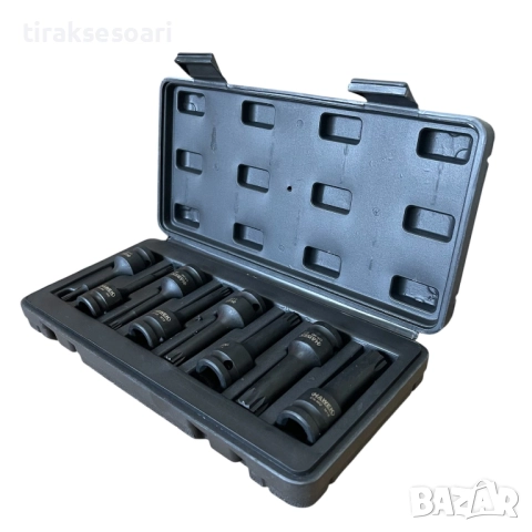 Професионален комплект ударни SPLINE битове HAWEK HW-2052 – 8 части, 1/2", Cr-Mo, снимка 3 - Други инструменти - 52459643