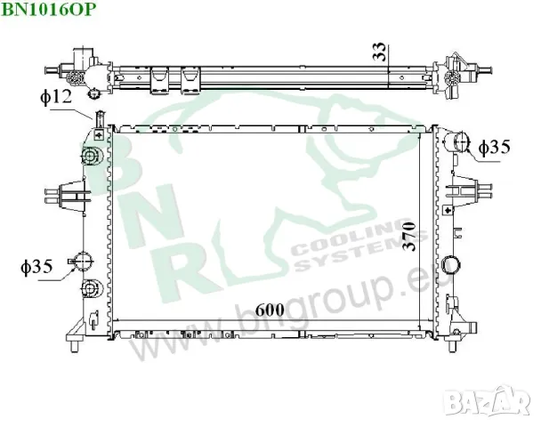 Воден радиатор BNR за OPEL BN1016OP, снимка 3 - Части - 14365975
