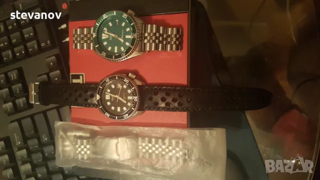 сейко seiko зелен и черен перфектни като нови, снимка 3 - Мъжки - 48408280