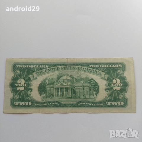 2 долара/DOLAR ,САЩ/USA/червен печат/RED seal -1963 година, снимка 2 - Нумизматика и бонистика - 52440510