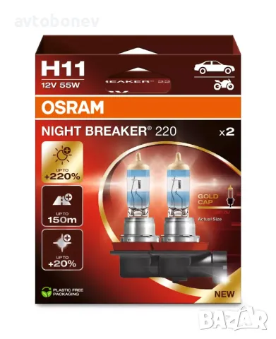 НОВО: +220% Халогенни крушки OSRAM NIGHT BREAKER 220 H4/H7/H11, снимка 11 - Аксесоари и консумативи - 49672587