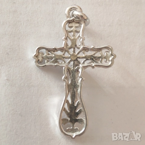 Красив сребърен кръст. , снимка 3 - Колиета, медальони, синджири - 52884276