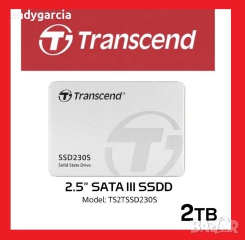 2TB SSD Transcend 230S SATA 6Gb/s, 2.5 скорост на четене 560 MB/s скорост на запис 500 MB/s