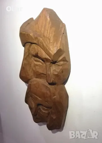 Изключително впечатляваща дървена скулптура на човешки лица., снимка 4 - Декорация за дома - 50319199