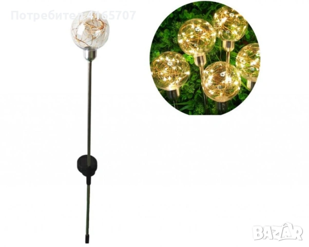 Соларни лампи сферичен LED, IP66, време за разреждане над 8ч, снимка 4 - Соларни лампи - 54039395