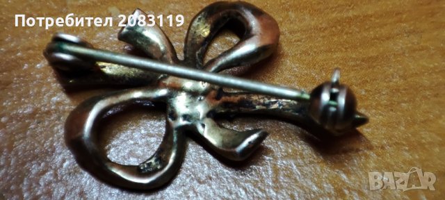 Винтидж сребърна игла/брошка с марказит и рубинен лък

, снимка 4 - Антикварни и старинни предмети - 44185671