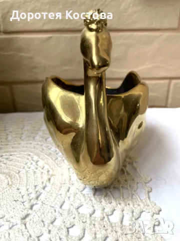 Красив позлатен порцеланов лебед от Англия , снимка 5 - Антикварни и старинни предмети - 49743060