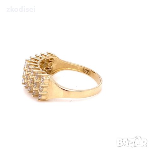 Златен дамски пръстен 3,41гр. размер:59 14кр. проба:585 модел:21879-1, снимка 3 - Пръстени - 44202426