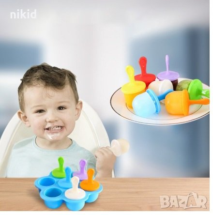 Силиконова форма за направа на ледени близалки сладолед плодов десерт, снимка 3 - Форми - 29478101