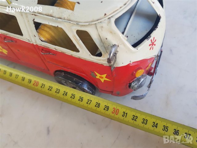 ОРИГИНАЛНА КУЛТОВА ЛАМАРИНЕНА играчка VW Калифорния хипарски 1970те год. бус със СЪРФОВЕ, снимка 14 - Други ценни предмети - 42065290