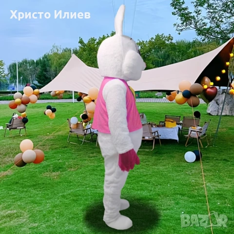 Голям костюм Заек Зайче Парти плюшен костюм за рожден ден празненство 2м Талисман, снимка 4 - Други - 53351026