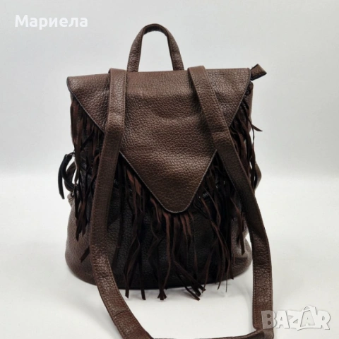 Дамска раница от еко к. с ресни – бохо стил, удобство и обем (36×30×16 см), снимка 8 - Раници - 53342587