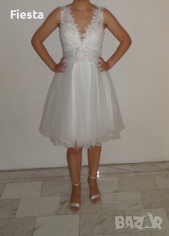 Булчинска/Сватбена рокля -  Официална/Елегантна бяла рокля, снимка 15 - Рокли - 33677693