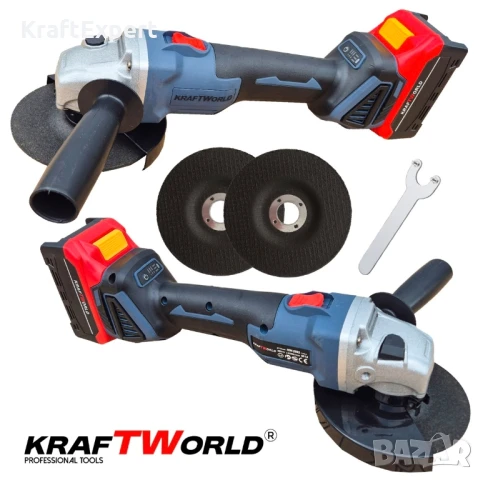 Комплект 4в1 KraftWorld Безчеткови Машини Гайковерт-винтоверт, Ъглошлайф и Перфоратор, снимка 5 - Други инструменти - 50483743