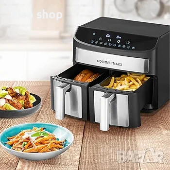 Фритюрник с горещ въздух GOURMETMAXX, нов, с двойна камера, снимка 7 - Фритюрници - 54205049