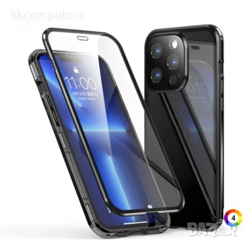 Apple iPhone 13 Pro Max Удароустойчив Калъф Metal Frame с Магнит 360 Градуса Защита и Протектор, 29,
