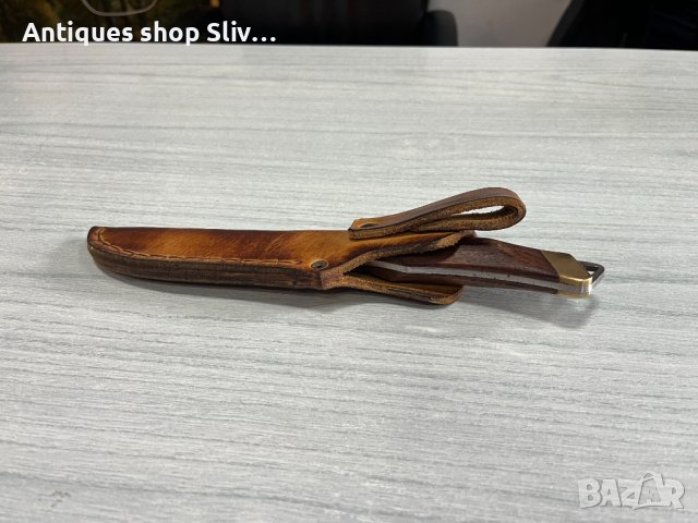 Кован нож за дране с кожена кания. №3827, снимка 10 - Антикварни и старинни предмети - 40435503