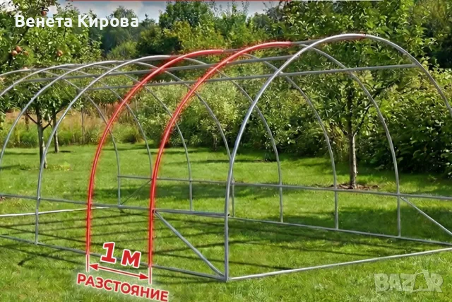 Продавам оранжерия  6/3/2 м., снимка 2 - Оранжерии - 56485162