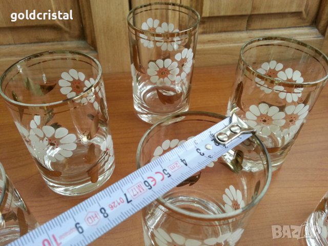 Ретро чаши с позлата ръчно рисувани , снимка 4 - Антикварни и старинни предмети - 37347997