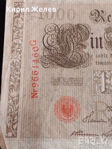 РАЙХ БАНКНОТА 1000 марки 1910г. Германия УНИКАТ ЗА ЦЕНИТЕЛИ 36817, снимка 3 - Нумизматика и бонистика - 39898794
