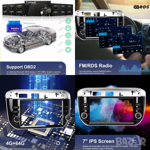 Мултимедия за Fiat Punto, Фиат Пунто, Навигация, Двоен дин, дисплей, Андроид плеър, Android, снимка 4 - Аксесоари и консумативи - 52904554