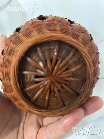 Ръчно изработена ваза от остъргани ленти от ценно дърво от Африка, снимка 9 - Антикварни и старинни предмети - 49605756