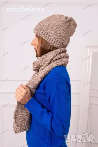 Дамски зимен комплект Jowita, 4цвята , снимка 3 - Шапки - 47512928