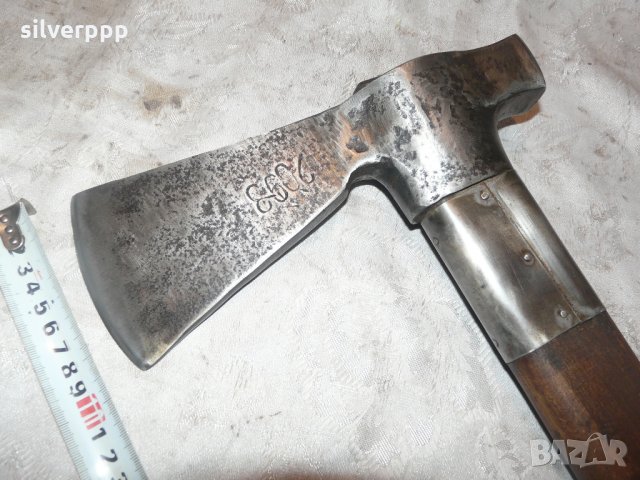  Стара германска брадва - чук , снимка 2 - Антикварни и старинни предмети - 35650902