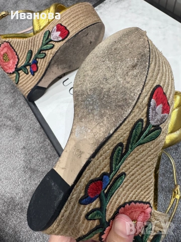Оригинални дамски сандали GUCCI, снимка 8 - Сандали - 53063278