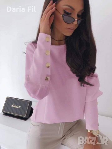 Блуза в нежно розово, снимка 1 - Блузи с дълъг ръкав и пуловери - 29888486